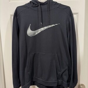 Nike Black and Silver Men's Hoodie